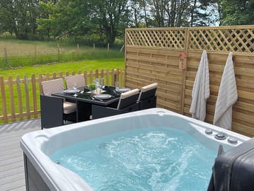 Hot tub and outdoor seating