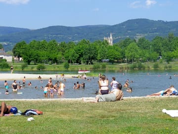 Take a swim or relax by ambert lake