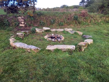 Enjoy sitting around your fire outside your yurt