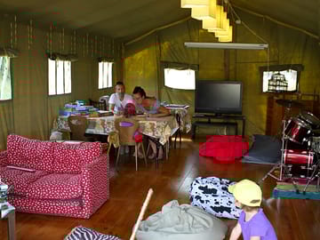 Activities and fun inside the communal lodge