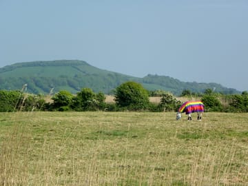 Look out over the farm fields