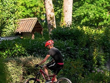 Cycling around the site