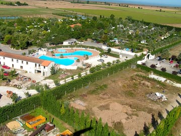 Aerial view of the campsite