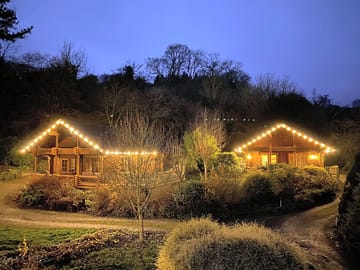 Cabins at night