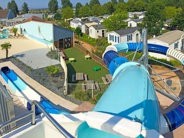 Swimming pool and water slide
