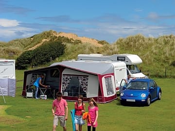 Spacious camping pitches, bring the awning