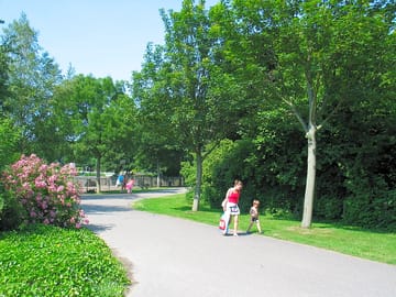 Tarmac roads and grass pitches