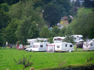 Mowed field next to caravan park