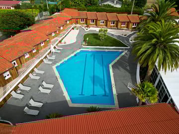 Aerial shot of the pool