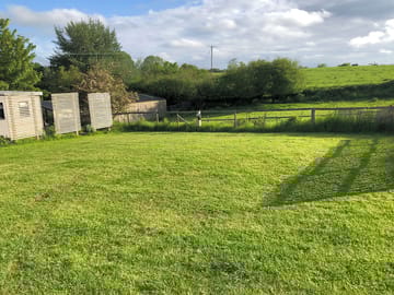 Pitch beside toilet and showers