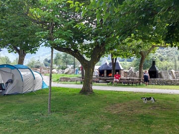 A view of the barbecue area from the pitches