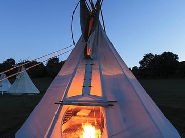 Fire inside a tipi
