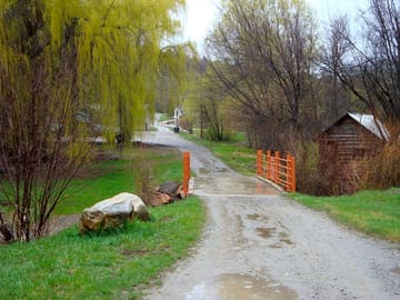 Driving towards the park