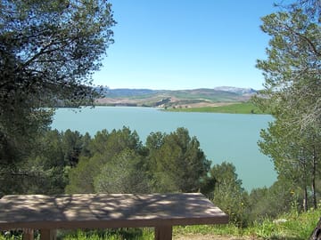 Picnic table with lake view