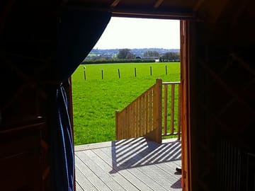View through the doors of the 20ft Yurt.