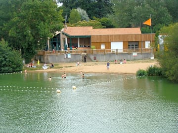 The beach and swimming area