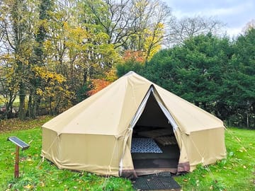 Bell tent in the camping field