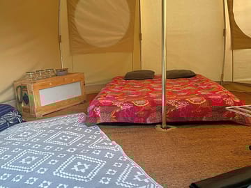 Inside the tent