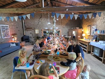 Dinner time in the barn