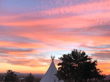 Sunset over the tipi