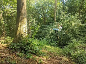 A rope swing over a gulley