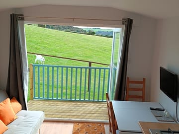 View from inside the cabin
