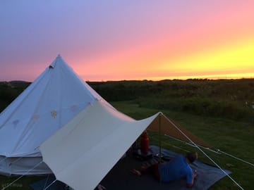 Sunset in the background