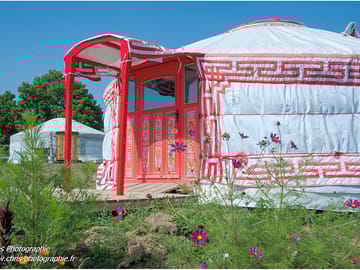 Outside a yurt