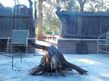 An open fire in the boma