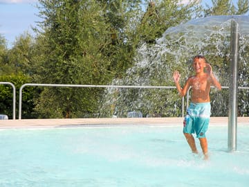 Swimming pool with large fountain