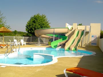 Slides for the outdoor pool