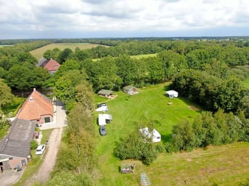 Sheltered camping field