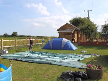 Guests setting up camp