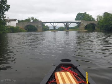 Canoeing to the bridge