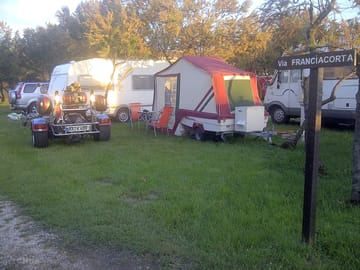 Our camping pitches on a summer evening