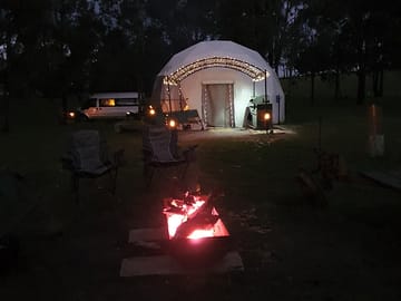 Dome with a firepit