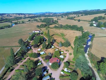 Aerial view of site and pitches