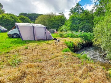 Visitor image of the pitch next to the stream