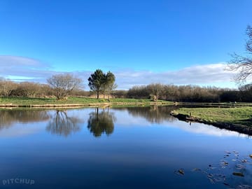 View over lake in spring