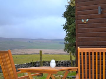 The hive's patio area