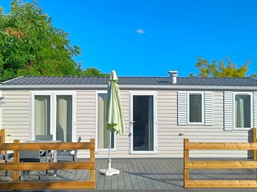 Exterior of the three-bedroom static caravan