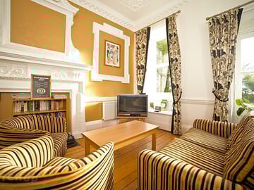 The lounge at the hostel