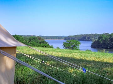 Pre-pitched bell tents with amazing views