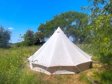 The bell tent has a diameter of 4.5 metres