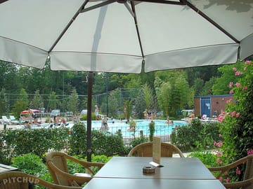 Terrace overlooking the pool