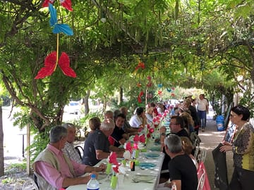 Sociable meal on the terrace