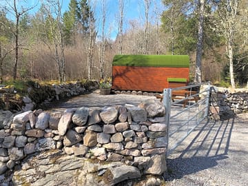 The camping pod from the side