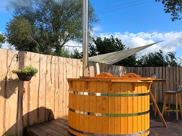 Hot tub lit and ready to go