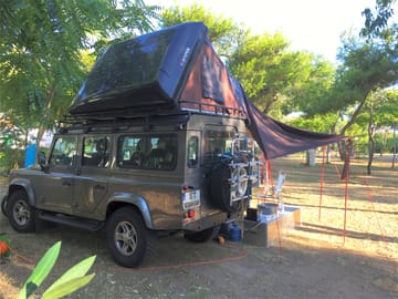 Hardstanding pitches in the shade