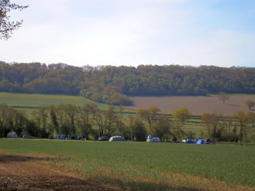 Camping field in early spring